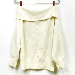 Forever 21 Cream Off-the-Shoulder Sweater
